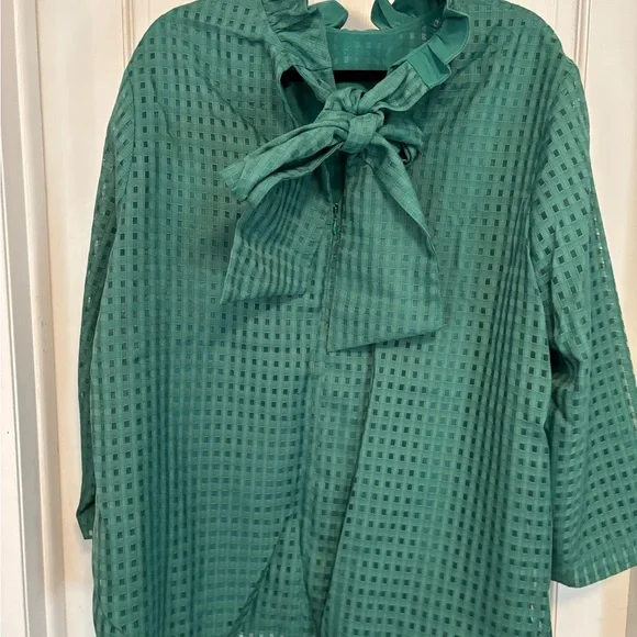 NWOT Tuckernuck Emerald Green Burnout Faye Blouse - Picture 6 of 9